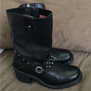 Harley Davidson Macie black leather boots size 6.5